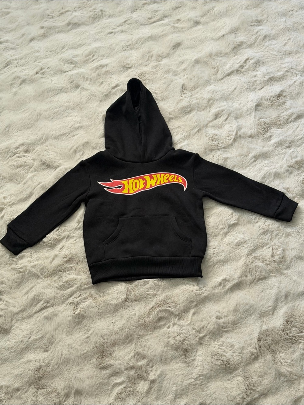 Hot Wheels Black Hoodie with Red and Yellow Logo | Mattel - Picture 2 of 5